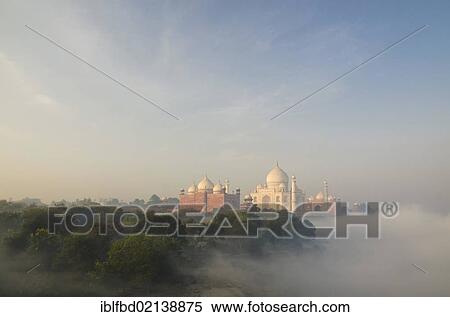 Taj Mahal, UNESCO World Heritage Site, arising out of the morning fog over river Yamuna, Agra, Uttar Pradesh, India, Asia View Large Photo Image Stock Photography - Taj Mahal, UNESCO World Heritage Site, arising out of the morning fog over river Yamuna, Agra, Uttar Pradesh, India, Asia. Fotosearch