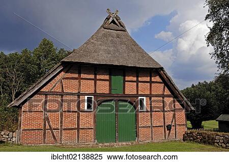 Thatched barn near Wilsede, Lueneburg Heath, Lower Saxony, Germany, Europe View Large Photo Image Stock Photography - Thatched barn near Wilsede, Lueneburg Heath, Lower Saxony, Germany, Europe. Fotosearch