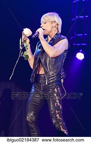 Stock Photo - The German pop singer Michelle performing live at the Schlager Nacht 2012, pop music event, in Lucerne, Switzerland, Europe. Fotosearch