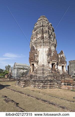 Stock Photography - The main prang, ancient ruins of Wat Phra Si Rattana Mahathat, Lopburi, Thailand, Asia. Fotosearch