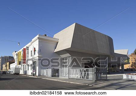 Stock Photo - The MAXXI, National Museum of 21st Century Arts, Rome, Italy, Europe. Fotosearch