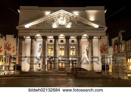 Theatre at night, Aachen, North Rhine-Westphalia, Germany, Europe View Large Photo Image Picture - Theatre at night, Aachen, North Rhine-Westphalia, Germany, Europe. Fotosearch