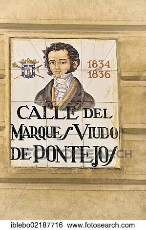 Tiled street sign, Calle del Marques Viudo de Pontejos, Madrid, Spain, Europe View Large Photo Image Stock Photograph - Tiled street sign, Calle del Marques Viudo de Pontejos, Madrid, Spain, Europe. Fotosearch