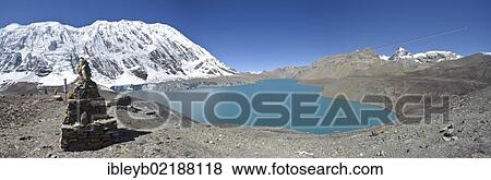 Tilicho Lake, 4920 meters high, considered the "highest lake in the world", panorama, Annapurna region, Nepal, Asia View Large Photo Image Stock Photo - Tilicho Lake, 4920 meters high, considered the "highest lake in the world", panorama, Annapurna region, Nepal, Asia. Fotosearch