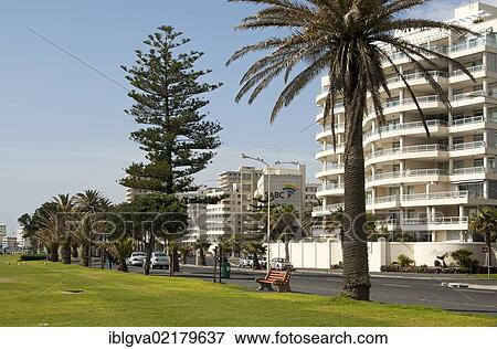 Stock Photo - Tower blocks along the shore road in Sea Point near Cape Town, South Africa, Africa. Fotosearch