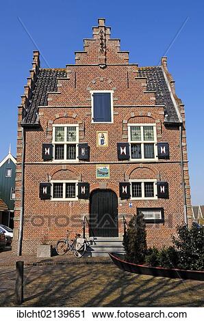 Stock Image - Town Hall, built in 1639, Grootschermer, Schermer, North Holland, Holland, Netherlands, Europe. Fotosearch