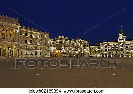 Picture - Town hall, Piazza dell'Unita Italia, Trieste, Italy, Europe. Fotosearch