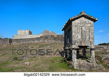 Traditional Espigueiro, granary, Lindoso, Peneda Geres National Park, Minho province, Portugal, Europe View Large Photo Image Stock Photo - Traditional Espigueiro, granary, Lindoso, Peneda Geres National Park, Minho province, Portugal, Europe. Fotosearch