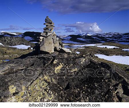 Typical cairn on the Sognefjellet mountain pass, Sogn og Fjordane, Norway, Scandinavia, Europe View Large Photo Image Stock Photo - Typical cairn on the Sognefjellet mountain pass, Sogn og Fjordane, Norway, Scandinavia, Europe. Fotosearch