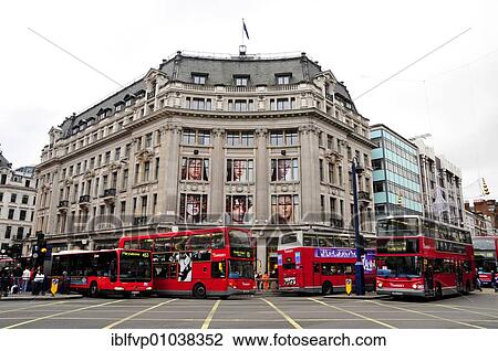 Typical double deckers at Oxford Circus, London, England, Great Britain, Europe View Large Photo Image Stock Image - Typical double deckers at Oxford Circus, London, England, Great Britain, Europe. Fotosearch
