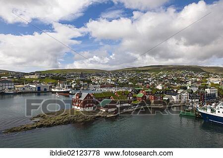 Tórshavn on Streymoy, capital of the Faroe Islands, with the red houses of the island administration at the front, group of islands in the North Atlantic, Denmark, Northern Europe, Europe View Large Photo Image Stock Photo - Tórshavn on Streymoy, capital of the Faroe Islands, with the red houses of the island administration at the front, group of islands in the North Atlantic, Denmark, Northern Europe, Europe. Fotosearch