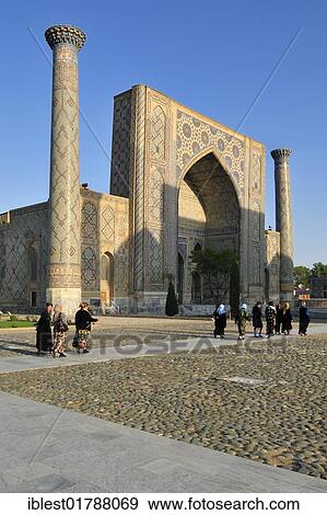 Ulugh Beg Madrasah, Registan Square in Samarkand, Unesco World Heritage Site, Silk Road, Uzbekistan, Central Asia, Asia View Large Photo Image Stock Photo - Ulugh Beg Madrasah, Registan Square in Samarkand, Unesco World Heritage Site, Silk Road, Uzbekistan, Central Asia, Asia. Fotosearch