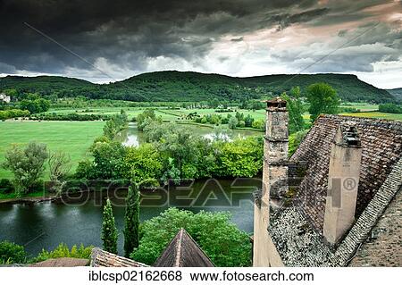 Valley of the Dordogne river from the village of Beynac, Dordogne, Aquitaine region, France, Europe View Large Photo Image Stock Photo - Valley of the Dordogne river from the village of Beynac, Dordogne, Aquitaine region, France, Europe. Fotosearch