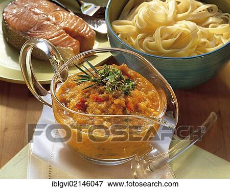 Stock Photo - Vegetable sauce Queensland, with carrots, zucchini, peppers and tomatoes, Australia, Oceania. Fotosearch