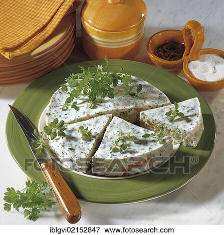 Stock Photo - Vegetables in aspic with herbs, Germany, Europe. Fotosearch