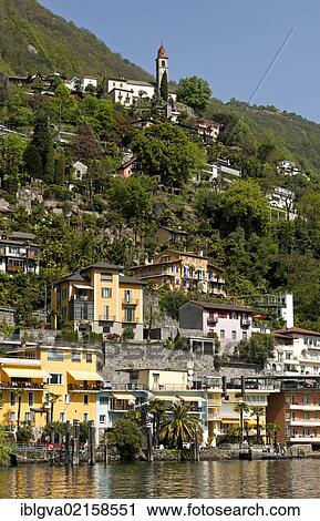 Village of Ronco sopra Ascona on a steep mountainside above Lake Maggiore, Ticino, Switzerland, Europe View Large Photo Image Stock Image - Village of Ronco sopra Ascona on a steep mountainside above Lake Maggiore, Ticino, Switzerland, Europe. Fotosearch