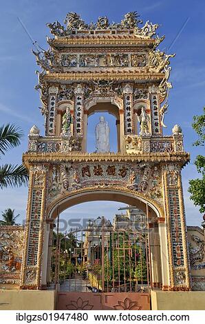 Vinh Trang Pagoda, My Tho, Mekong Delta, Vietnam, Southeast Asia, Asia View Large Photo Image Stock Image - Vinh Trang Pagoda, My Tho, Mekong Delta, Vietnam, Southeast Asia, Asia. Fotosearch
