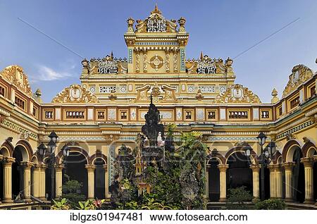 Vinh Trang Pagoda, My Tho, Mekong Delta, Vietnam, Southeast Asia, Asia View Large Photo Image Stock Image - Vinh Trang Pagoda, My Tho, Mekong Delta, Vietnam, Southeast Asia, Asia. Fotosearch