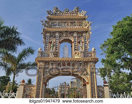 Vinh Trang Pagoda, My Tho, Mekong Delta, Vietnam, Southeast Asia, Asia View Large Photo Image Stock Photo - Vinh Trang Pagoda, My Tho, Mekong Delta, Vietnam, Southeast Asia, Asia. Fotosearch