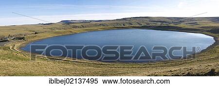 Stock Photography - Volcanic lake of la Godivelle, Puy de Dome, Auvergne, France, Europe. Fotosearch