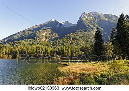 Watzmann Mountain, Lake Hintersee, Berchtesgadener Land, Upper Bavaria, Bavaria, Germany, Europe View Large Photo Image Stock Image - Watzmann Mountain, Lake Hintersee, Berchtesgadener Land, Upper Bavaria, Bavaria, Germany, Europe. Fotosearch