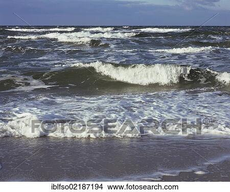 Waves, Baltic Sea, western beach, Darss, Western Pomerania Lagoon Area National Park, Mecklenburg-Western Pomerania, Germany, Europe View Large Photo Image Picture - Waves, Baltic Sea, western beach, Darss, Western Pomerania Lagoon Area National Park, Mecklenburg-Western Pomerania, Germany, Europe. Fotosearch