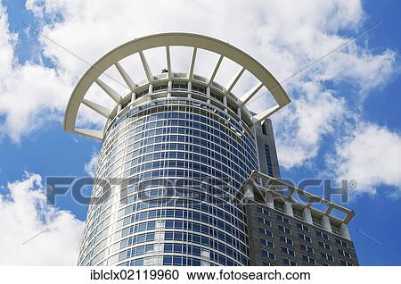 Stock Image - Westend Tower, headquarters of DZ Bank, Frankfurt am Main, Hesse, Germany, Europe. Fotosearch