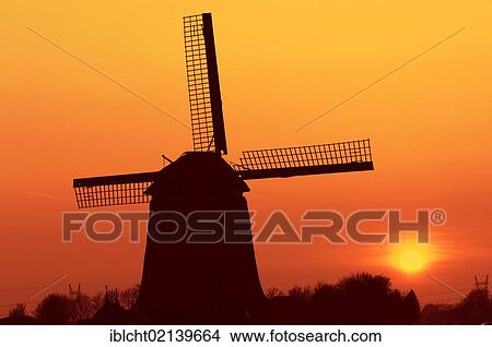 Windmill at sunset, Schermerhorn, Schermer, North Holland, Holland, Netherlands, Europe View Large Photo Image Picture - Windmill at sunset, Schermerhorn, Schermer, North Holland, Holland, Netherlands, Europe. Fotosearch