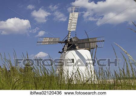Stock Photograph - Windmill in Retz, Weinviertel Region, wine quarter, Lower Austria, Austria, Europe. Fotosearch