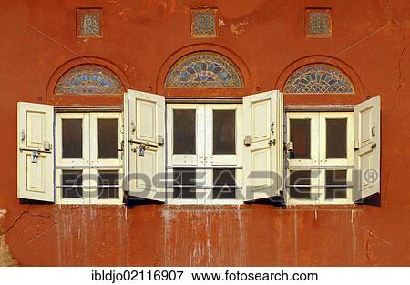 Windows in the Pink City of Jaipur, Rajasthan, India, Asia View Large Photo Image Stock Photo - Windows in the Pink City of Jaipur, Rajasthan, India, Asia. Fotosearch