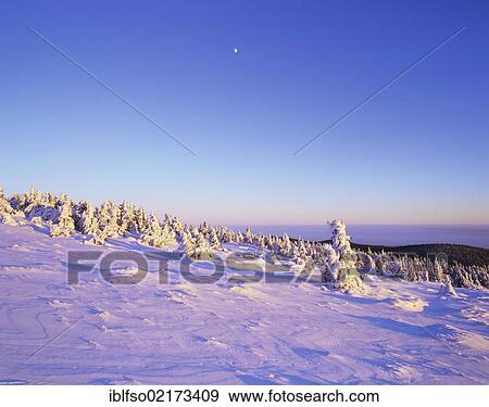 Winter landscape on Mt Brocken, moon in the sky, Harz mountain range, Saxony-Anhalt, Germany, Europe View Large Photo Image Stock Photo - Winter landscape on Mt Brocken, moon in the sky, Harz mountain range, Saxony-Anhalt, Germany, Europe. Fotosearch