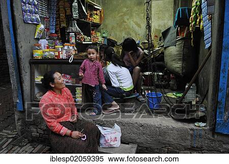 Women and children, shop, Bhaktapur, Kathmandu Valley, Nepal, Asia View Large Photo Image Stock Photography - Women and children, shop, Bhaktapur, Kathmandu Valley, Nepal, Asia. Fotosearch