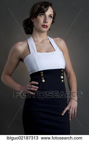 Young woman, pin-up style View Large Photo Image Stock Image - Young woman, pin-up style. Fotosearch