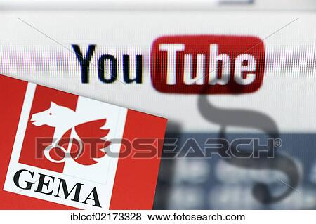 Stock Photo - YouTube video portal logo and GEMA copyright association logo, German legal sign, symbolic image. Fotosearch