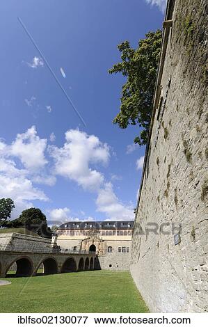Stock Photo - Zitadelle Petersberg Fortress, with the Bastion Leonhard, Erfurt, Thuringia, Germany, Europe. Fotosearch