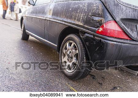 Accident, damage to a parked car, Germany, Europe View Large Photo Image Stock Image - Accident, damage to a parked car, Germany, Europe. Fotosearch