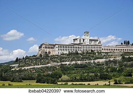 Basilica of San Francesco d'Assisi, Assisi, Province of Perugia, Umbria, Italy, Europe View Large Photo Image Stock Photo - Basilica of San Francesco d'Assisi, Assisi, Province of Perugia, Umbria, Italy, Europe. Fotosearch