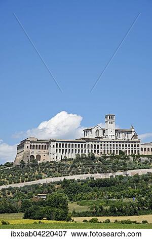 Basilica of San Francesco d'Assisi, Assisi, Province of Perugia, Umbria, Italy Basilica View Large Photo Image Stock Photo - Basilica of San Francesco d'Assisi, Assisi, Province of Perugia, Umbria, Italy Basilica. Fotosearch