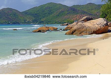 Beach and granite rocks of Anse Boudin, Praslin Island, Seychelles, Africa View Large Photo Image Stock Photograph - Beach and granite rocks of Anse Boudin, Praslin Island, Seychelles, Africa. Fotosearch