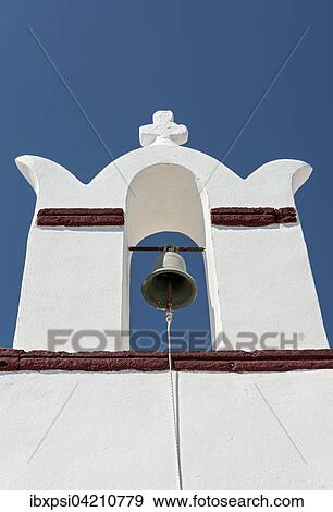 Bell tower, Oia, Santorini, Greece, Europe View Large Photo Image Stock Photo - Bell tower, Oia, Santorini, Greece, Europe. Fotosearch
