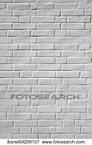 Brick wall, painted white View Large Photo Image Stock Photo - Brick wall, painted white. Fotosearch