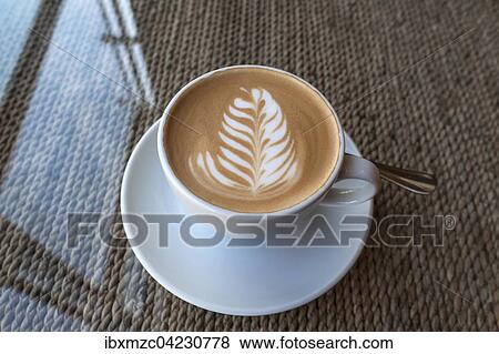 Cappuccino with milk froth, latte art, Rosetta, Germany, Europe View Large Photo Image Stock Photo - Cappuccino with milk froth, latte art, Rosetta, Germany, Europe. Fotosearch