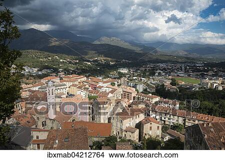 City view, historic centre of Corte, Corsica, France, Europe View Large Photo Image Picture - City view, historic centre of Corte, Corsica, France, Europe. Fotosearch