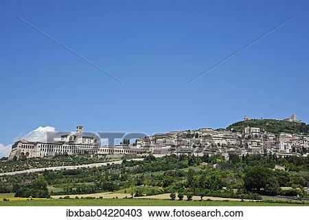 Cityscape with the Basilica of San Francesco, Assisi, Province of Perugia, Umbria, Italy, Europe View Large Photo Image Stock Image - Cityscape with the Basilica of San Francesco, Assisi, Province of Perugia, Umbria, Italy, Europe. Fotosearch