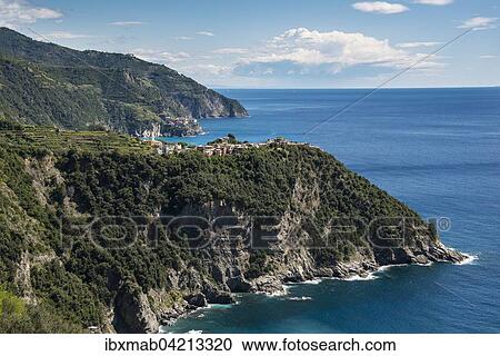 Cliffs, Corniglia in front, Manarola behind, Cinque Terre, La Spezia Province, Liguria, Italy, Europe View Large Photo Image Stock Image - Cliffs, Corniglia in front, Manarola behind, Cinque Terre, La Spezia Province, Liguria, Italy, Europe. Fotosearch