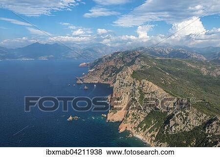 Coastal and mountain scenery, Gulf of Porto, Corsica, France, Europe View Large Photo Image Stock Photo - Coastal and mountain scenery, Gulf of Porto, Corsica, France, Europe. Fotosearch