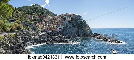Colorful houses on cliffs, Manarola, Cinque Terre, La Spezia Province, Liguria, Italy, Europe View Large Photo Image Stock Image - Colorful houses on cliffs, Manarola, Cinque Terre, La Spezia Province, Liguria, Italy, Europe. Fotosearch