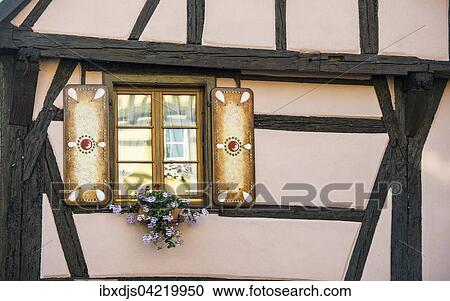 Colourful half-timbered house, Riquewihr, Alsace, France, Europe View Large Photo Image Stock Image - Colourful half-timbered house, Riquewihr, Alsace, France, Europe. Fotosearch