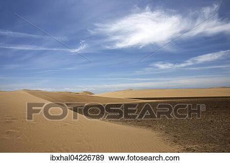 Stock Photo - Dunes, sand dunes of Maspalomas, cloud formation, nature reserve, Gran Canaria, Canary Islands, Spain, Europe. Fotosearch