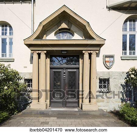 Entrance to the former town hall, district Heessen, Hamm, North Rhine-Westphalia, Germany, Europe View Large Photo Image Stock Image - Entrance to the former town hall, district Heessen, Hamm, North Rhine-Westphalia, Germany, Europe. Fotosearch